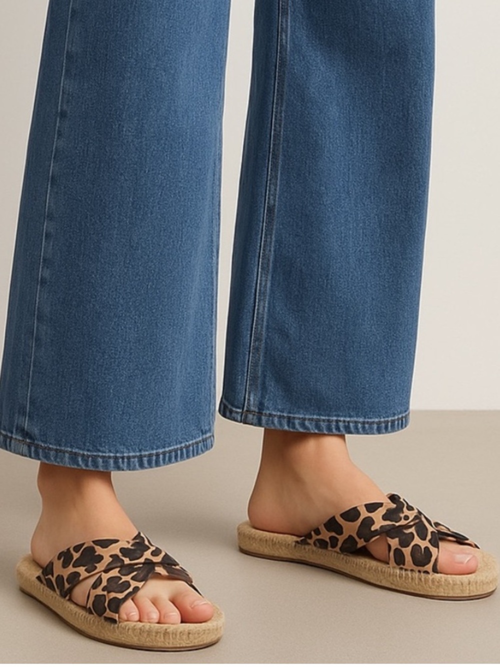 J. Crew Leopard Print Twisted Knot Espadrille Flats - Size 10.5